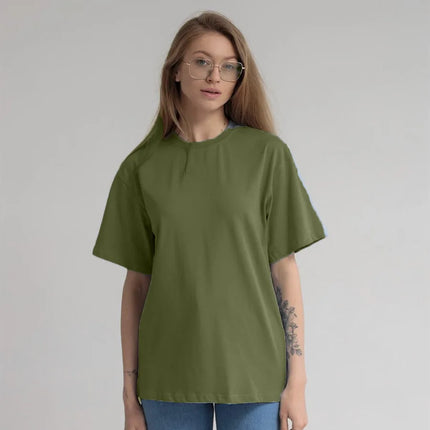 Botvotee 21 Colors Ins Fashion Summer Oversized Basic Solid T-Shirts for Women 100% Cotton White Black Pink T-shirt Casual Tops