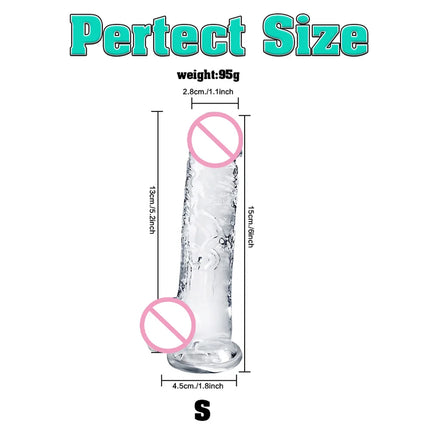 Realistic Dildo Adult Toys Transparent Dildo Suction Cup Jelly Women Erotic Sex Toys Soft Clitori Vaginal Masturbators Penis