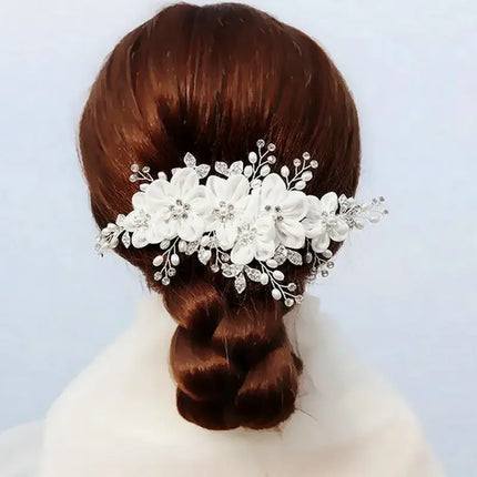 Crystal Pearl Flower Hairpin Wedding Guest Headdresses White Shell Flower Hair Clip Barette Hair Woman Wedding Hair Accessories