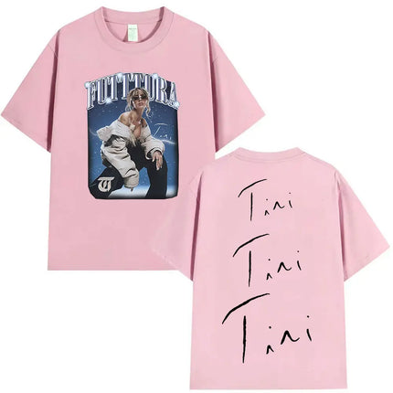 Singer TINI STOESSEL Futtura Tour New Album 2025 Graphic T-shirts Men Women Fashion Harajuku Short Sleeve Cotton Tees streetwear