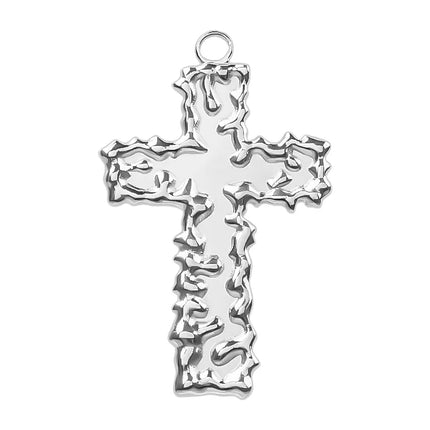 5pcs/Lot High Quality Stainless Steel Cross Pendants For Jewelry Making Supplies Metal Rose Lava Ankh Cross Charms DIY Materials