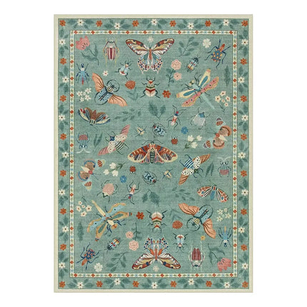 Insect Print Area Rugs, Non-Slip Washable Rugs for Living Room, Modern Bedroom Rug Under Bed Large Carpet for Room Decor