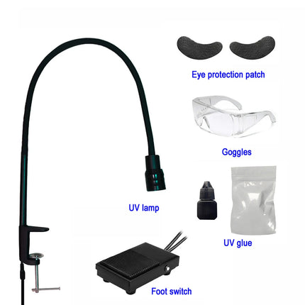 10W desktop adjustable purple light eyelash beauty lamp, false eyelash extension UV glue curing lamp, LED phototherapy lamp