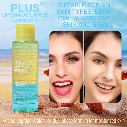 Gentle 3 in 1 Cleansing Oil Makeup Remover For Sensitive Skin Refreshing Moisturize Oil Control Non Irritating Face Lip Eye