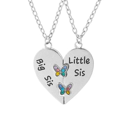 Zircon Best Friend Zircon Love Couple Pendant Necklace 2 Pcs/ Set Rainbow Broken Heart BFF Good Friends Friendship Jewelry Gift