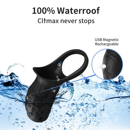Vibrating Penis Sleeve Cock Ring G Spot Stimulate Sex Toys for Men 10 Vibration Modes Erection Trainer Delay Ejaculation Sex Toy