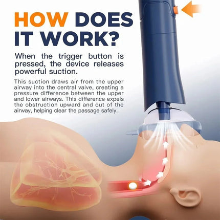 Heimlich anti choking device throat negative pressure suction device household portable automatic first aid anti asphyxia device