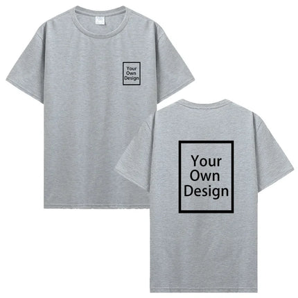 Custom Cotton Customized Print Short Sleeve T Shirt Men Women Tops Tees DIY Your Like Photo Or Logo Cotton T-shirt Men Clothing