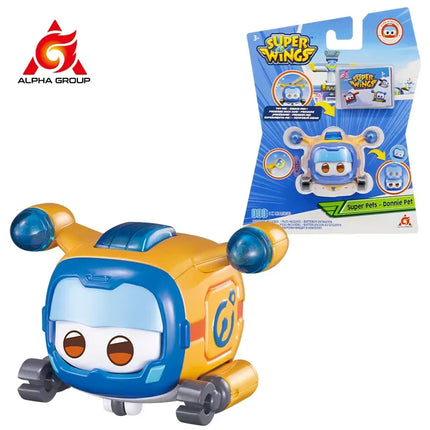 Super Wings Super Pet-Tino Pet Dinosaur With Sparkling Light Slide Face to Change Emotion Kid Stackable Toy Christmas Gift