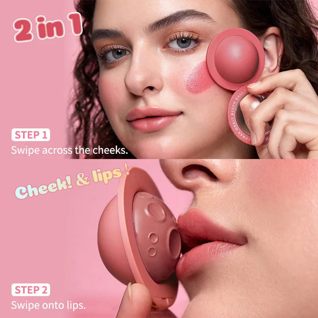 Moon modeling 2 in 1 Lip Mud Mist Lipstick Moisturizing Velvet Matte Mousse Solid Lip Gloss Cheek Blush Cream Tint Lips Makeup