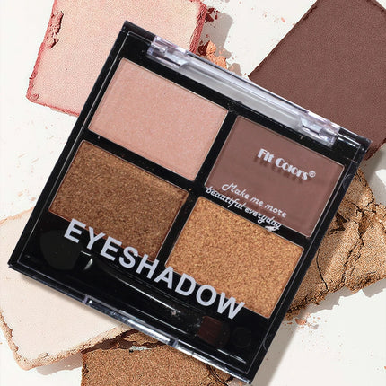 4Color Eyeshadow Palette Gray Black Smoky Makeup Matte Pearlescent Silkworm Brightening Base Eyes Primer Powder With Application