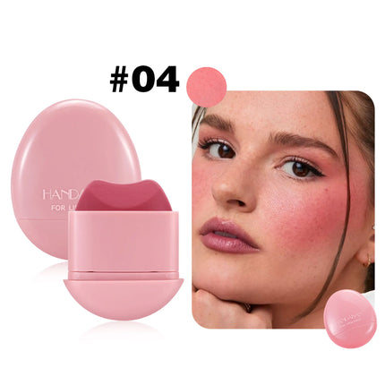 HANDAIYAN 5-Color Matte Pink Pebble Blush Waterproof & Sweat-Resistant Easy Application Dual-Use for Lips & Cheeks