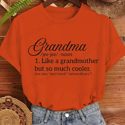 Grandma Code Print Female T-Shirts Clothing Fashion Personalized Mom Birthday Gifts Graphic Shirt Summer Harajuku Women T-Shirt