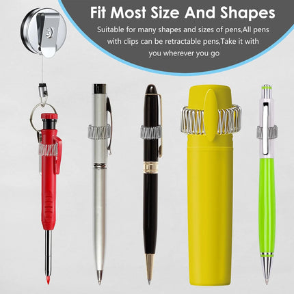 Retractable Pen Holder For Carpenters Workers Nurses Waiters Universal Pen Lanyard Retractable With Belt Clip And Key Ring New