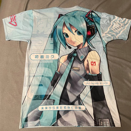 2026 Summer Miku Hatsune Retro Cosplay T-shirt Men's Oversized 3D Printed Short-sleeved Family Unisex Children's Sports Shirt