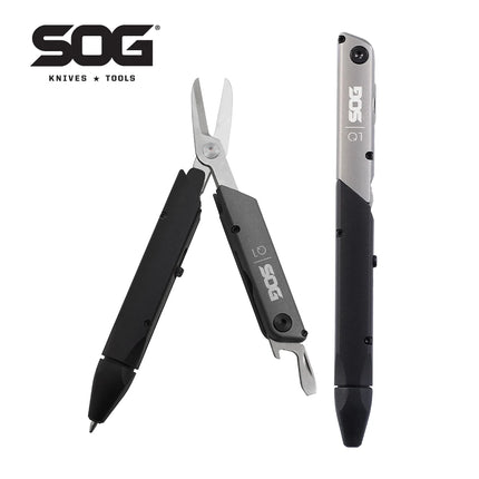 SOG 4 in 1 BATON Q1 Multi-Tool Folding Scissors EDC Tactical Pen Multifunctional Portable Tools Pocket Screwdriver Bottle Opener