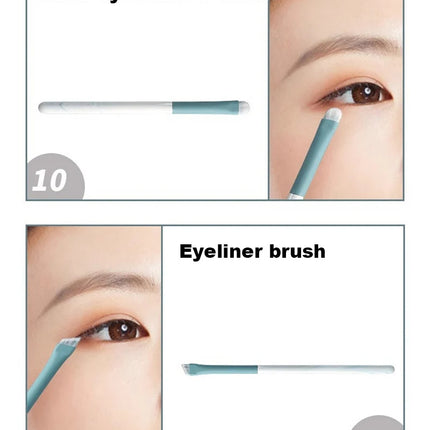 12pcs Makeup Brushes Set Portable Foundation Powder Blending Blush Concealer Synthetic Fiber Bristle Brush Blending Makeup Brush