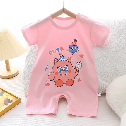 2025 Infant Toddler Crawling Clothes Cotton Summer Boys Girls Thin Male Baby Female Short-sleeved Romper suit Children's Onesie