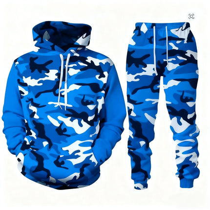 2026 Camouflage Hoodie Two Piece Hoodie Pant Sets Santa Claus 3d Print Set Men Women Fashion Hoodie+Pant Jogging Suits