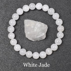 8 White Jade / 19cm-7.5inch / 8mm beads