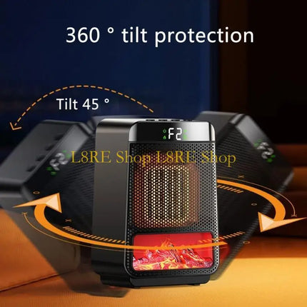 L8RE 1000W Electric Heater Portable Desktop Fan Heater Heating Warm Air Blower Home Warmer Machine for Winter Bedroom