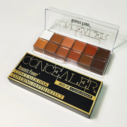 12 Color Concealer Palette Nude Contour Concealer Dark Skin Waterproof Full Coverage Foundation Makeup  Cover Face Foundation