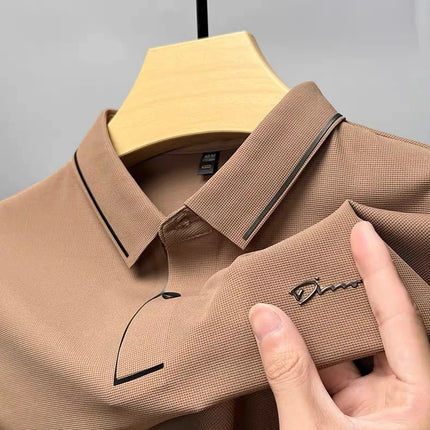 High-end luxury brand fashion hot diamond short sleeve Advanced printed POLO shirt summer new Korean version men's lapel T-shirt