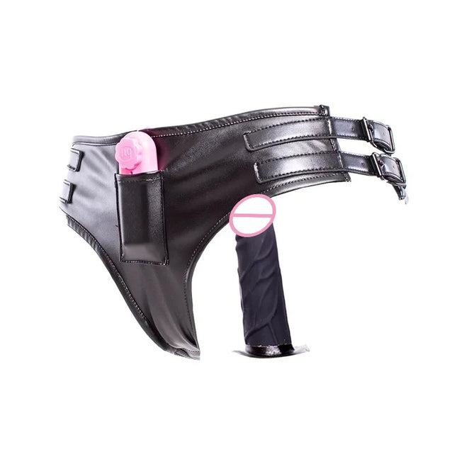 Strapon Double Dildo Vibrator Panties, Strap On Dildo Anal Vaginal Plug Chastity Penis Briefs Sex Toys For Women Masturbation