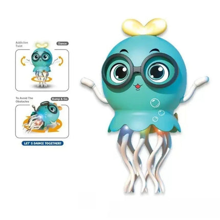Best Selling Electric Quirky Dancing Bow Tie Shaped Jellyfish Automatic Sensing Obstacle Avoidance Light Up Toy Birthday Gift