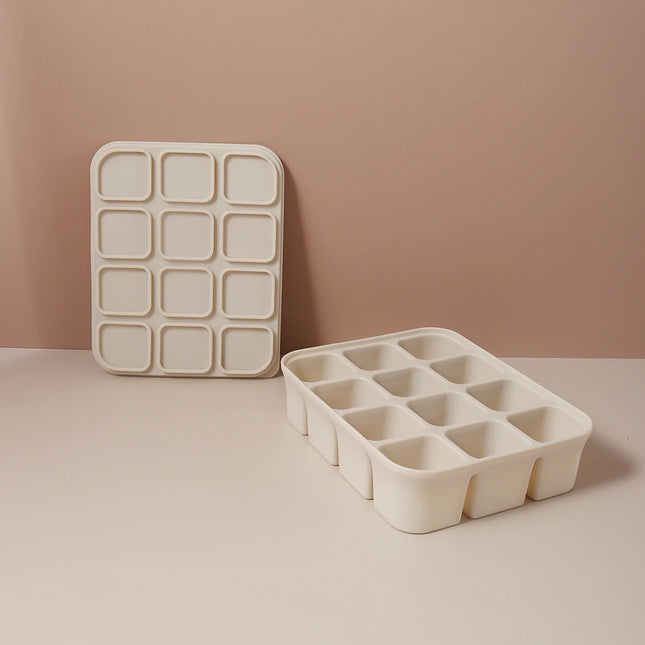 12 grid Food-Grade Silicone Baby Food Freezer Tray - Easy Pop Out Ice Cube Mold for Infant Puree & Snacks