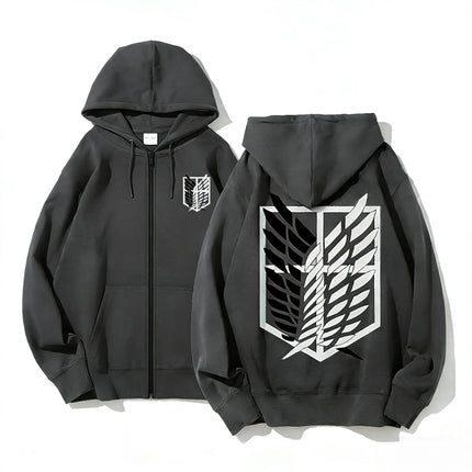 Attack on Titan Anime Hoodie Zip Up Sweatshirt Men Women 2026 New Loose Casual Streetwear Cosplay Jacket Pullover Long Sleeve