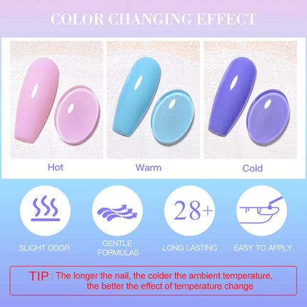 8ml Thermal Nail Gel Polish 3 Colors Changing Semi Permanent Soak Off UV/LED Nail Art Gel Varnish for Manicure Nail Supplies