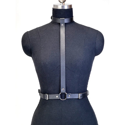 Sexy Women Lingerie Leather Harness Bondage Strap Adjustable Fetish Body Chest Harness Belt Punk Rave Costumes Sex Cosplay