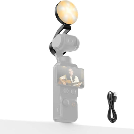 NEEWER Mini LED Auxiliary Fill Light For DJI OSMO Pocket 4 Gimbal Camera, 200mAh with 3 CCT Modes & USB C Charging, Lightin