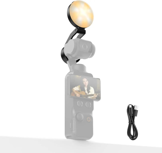 NEEWER Mini LED Auxiliary Fill Light For DJI OSMO Pocket 4 Gimbal Camera, 200mAh with 3 CCT Modes & USB C Charging, Lightin