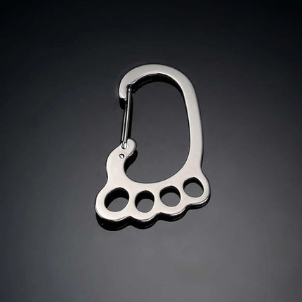 Creative Big Feet Key Chain Silver Color Metal Car Key Ring Holder for Men Women Waist Hanged Keyholder with 4 Keyrings Y55