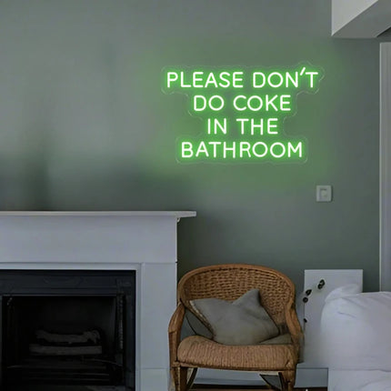 Please Don't Do Coke in The Bathroom Neon Sign Dimmable LED Light Signs for Bedroom,Bar,Party,Living Room Wall Decor USB Powered