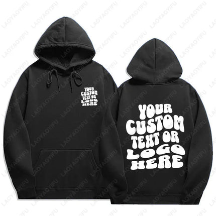 Custom Text Hoodie Personalized Sweatshirt Front Back Print Tee Custom Words On Back Business Logo Tshirt Custom Printed Shirt