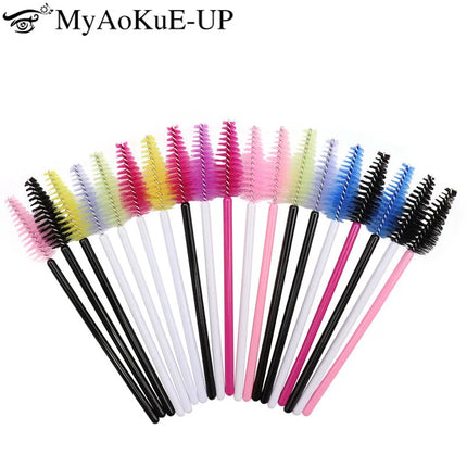 25pcs Eyelashes Extension Supplies Makeup Brushes Mascara Wand Microbrush Eyebrow Eyelash Cosmetics Applicator Spoolie Brush
