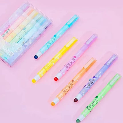 6 Colors/set Pastel Gel Highlighters Fragrance Bible Highlighters No Bleed Bible Art Markers Journaling School Supplies
