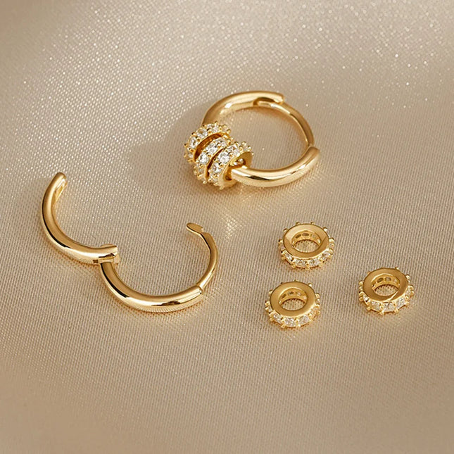925 Sterling Silver Gold Plated Huggie Hoop Earrings Dainty CZ Cluster Hypoallergenic Elegant Jewelry For Women Mother's DayGift