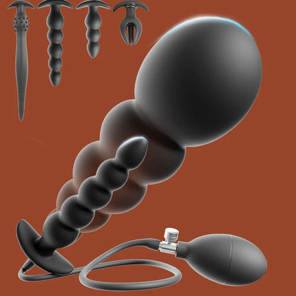 Folding Inflatable Anal Plug Super Huge BDSM Inflate Buttplug Expandable Dildo Pump Anal Dilator For Women/Men Vaginal Anal Toys