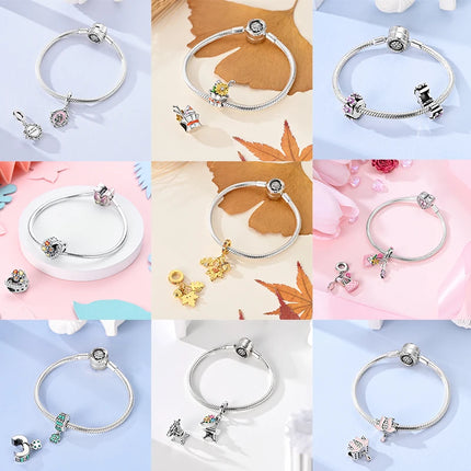 New 925 Sterling Silver Charms Beads Sunflower Flower Daisy Original Charm Pendant Fit Charm Bracelets DIY Jewelry Birthday Gift