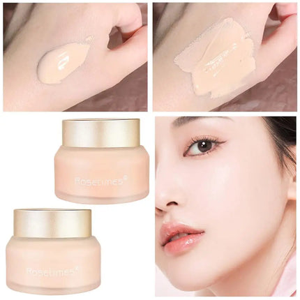 Rosetimes Soft Light Foundation Cream Waterproof Sweat-proof Concealer Ivory White Natural Color Moisturizing Liquid Foundation