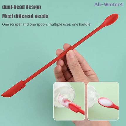 {HBA17} 1/3Pcs Cosmetic Bottle Silicone Mini Scraper Deep Bottle Scraper Cosmetic Spoon Double End 2 In 1 Jam Spatula