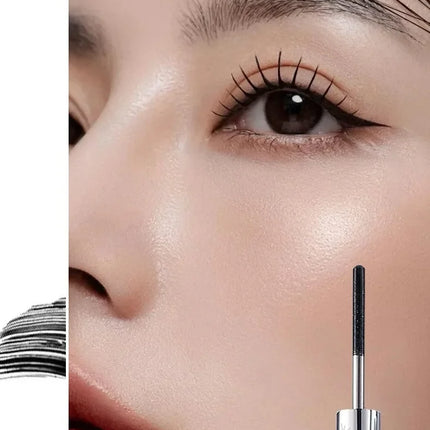 Steel Tube Mascara-Special Spiral Brush,Waterproof LongLasting Silk Fiber Mascara,keep Each Eyelash Curled for aLong Time Makeup