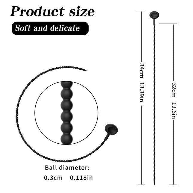 Graduated Urethral Dilator Set – 7 Sizes Soft Silicone Penis Sounding Rod for Men, Reusable Sound Trainer Adult Sex Toy