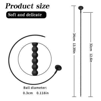 Graduated Urethral Dilator Set – 7 Sizes Soft Silicone Penis Sounding Rod for Men, Reusable Sound Trainer Adult Sex Toy