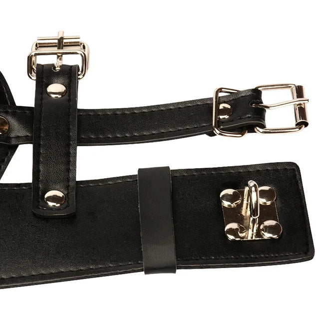 Sexy Leather Mask BDSM Bondage Sex Headset Foreign Trade Leather Lock Hat AdultGameMaleFetishPornographic Toy Male Homosexuality