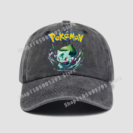 Pokemon Baseball Caps Pikachu Kawaii Anime Figures Sunshade Hats Summer Outdoor Parent-Child Sunhat Trendy Duck Tongue Cap Gift